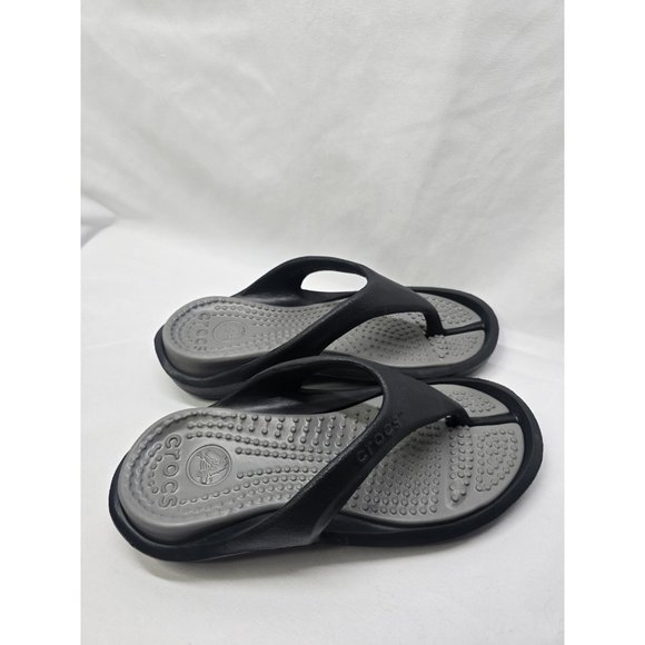 Crocs Womens Athens Sandal Size 6 Black/Gray Thong Flip Flop Slide Shoes Unisex - Picture 3 of 8